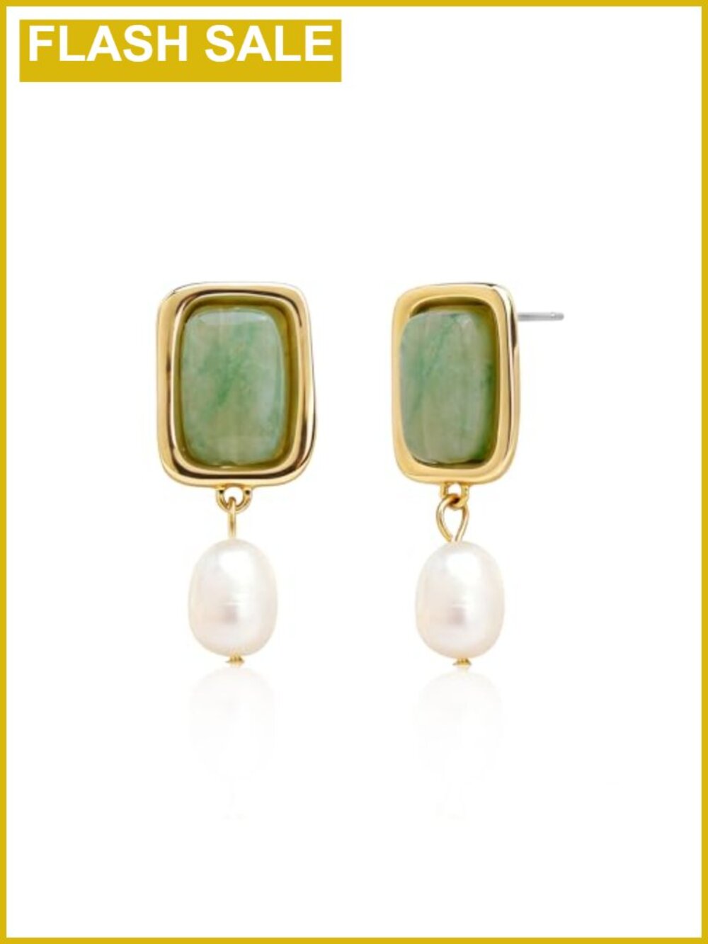 Chunky Gold Square Drop Dangle Earrings Brass Lever Back Statement